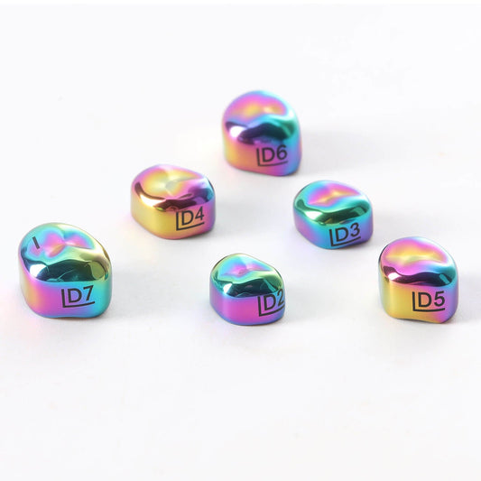 Dental Colored Primary Molar Kids Crown Teeth Stainless Steel Preformed Temporary Crowns Kit 48pcs/Box - azdentall.com