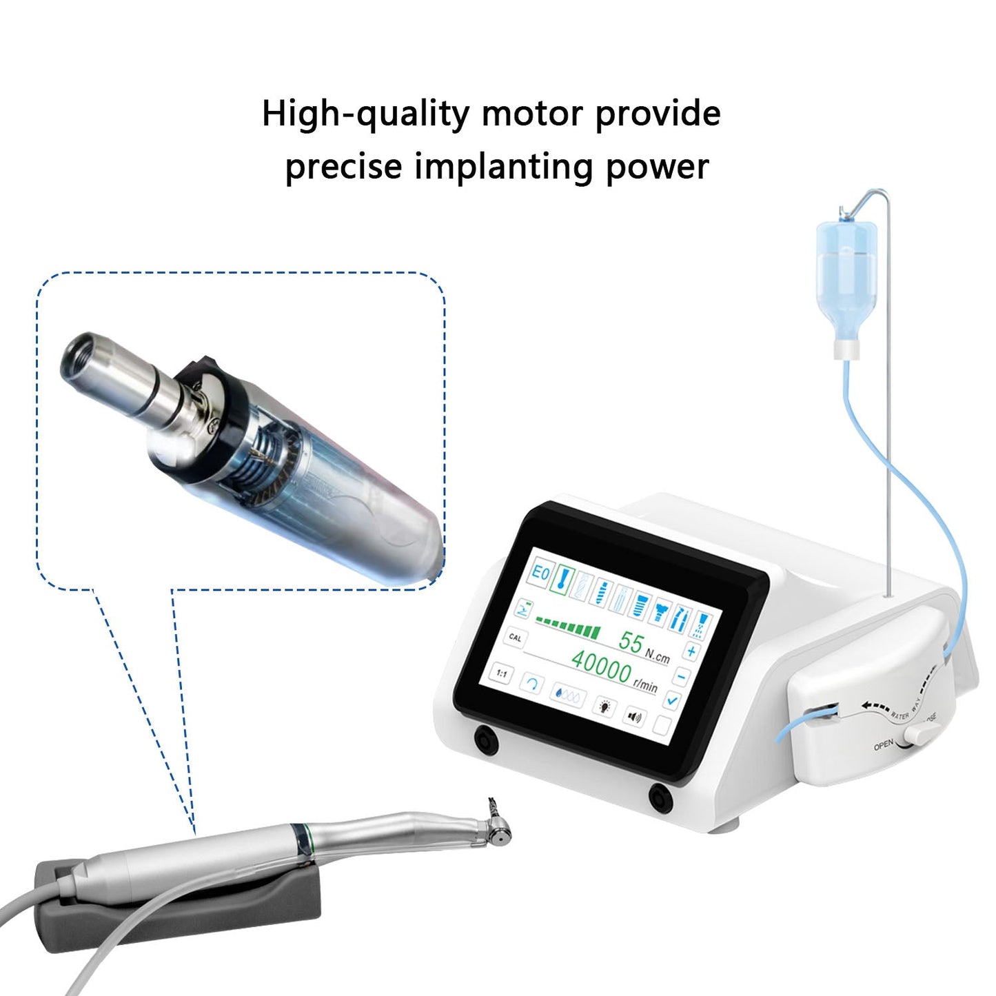 Dental 2 IN 1 Bone Cutter Surgery & Implant Device w/ Piezosurgery Handle and 20:1 LED Contra Angle - azdentall.com
