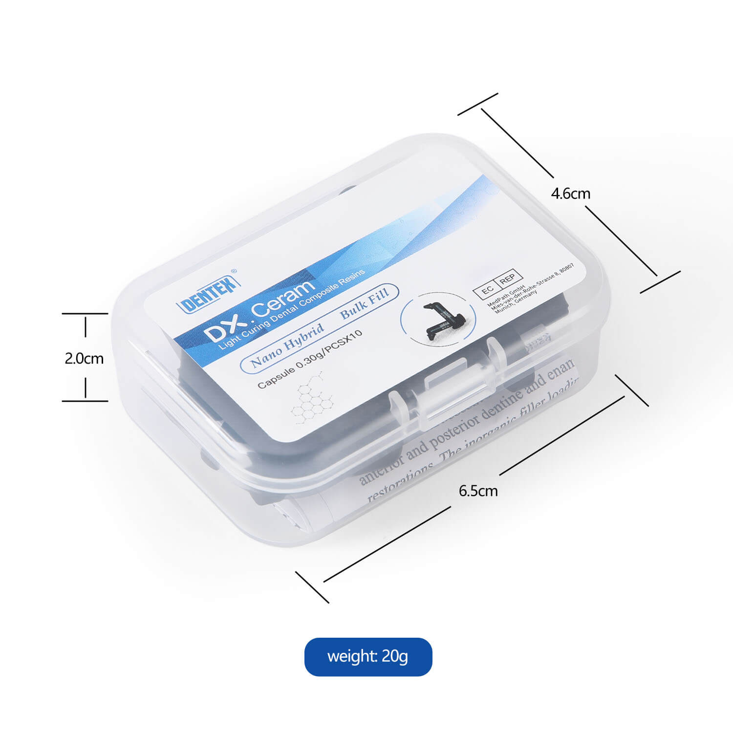 Dental Nano-Ceramic Composite Resin Light Cure Capsule A1/A2/A3/A3.5 0.3gx10 capsule/Box - azdentall.com