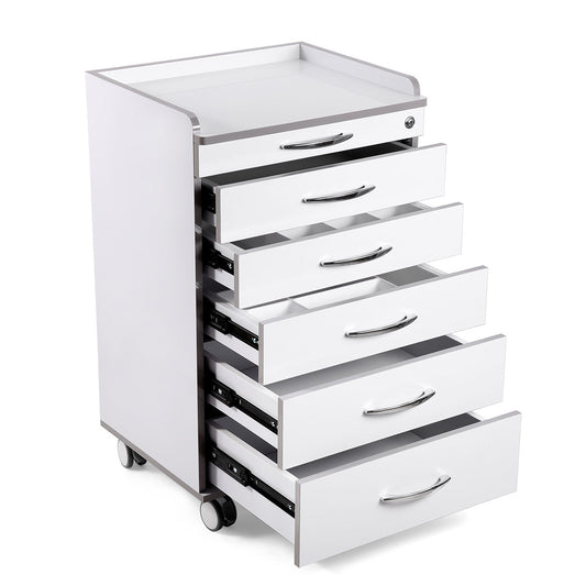 Dental NW-P4 Acrylic Mobile Cabinet Cart Five Drawers & Two Instrument Tray - azdentall.com