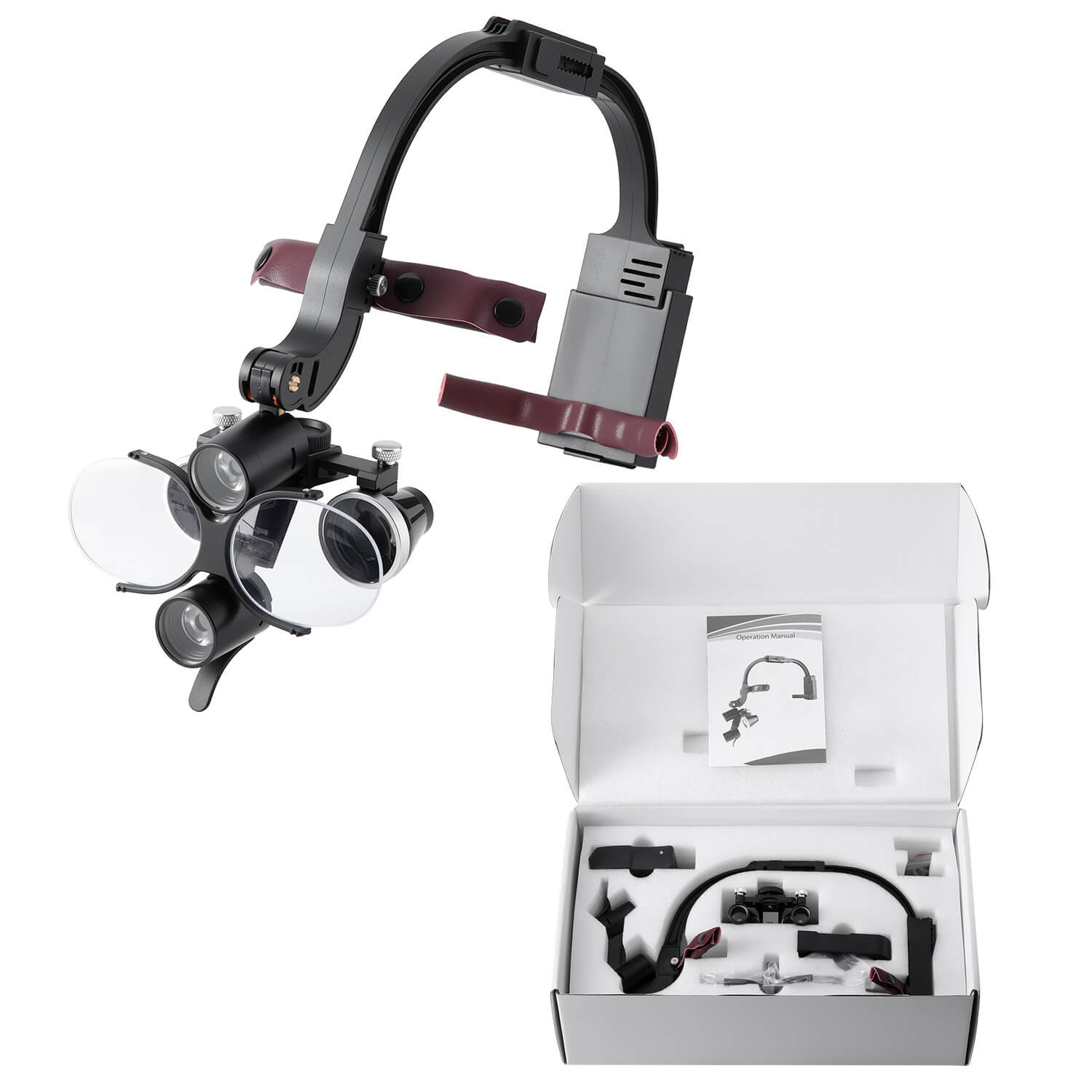 Dental LED Head Light Lamp Magnification Binocular Loupes 2.5X 3.5X - azdentall.com