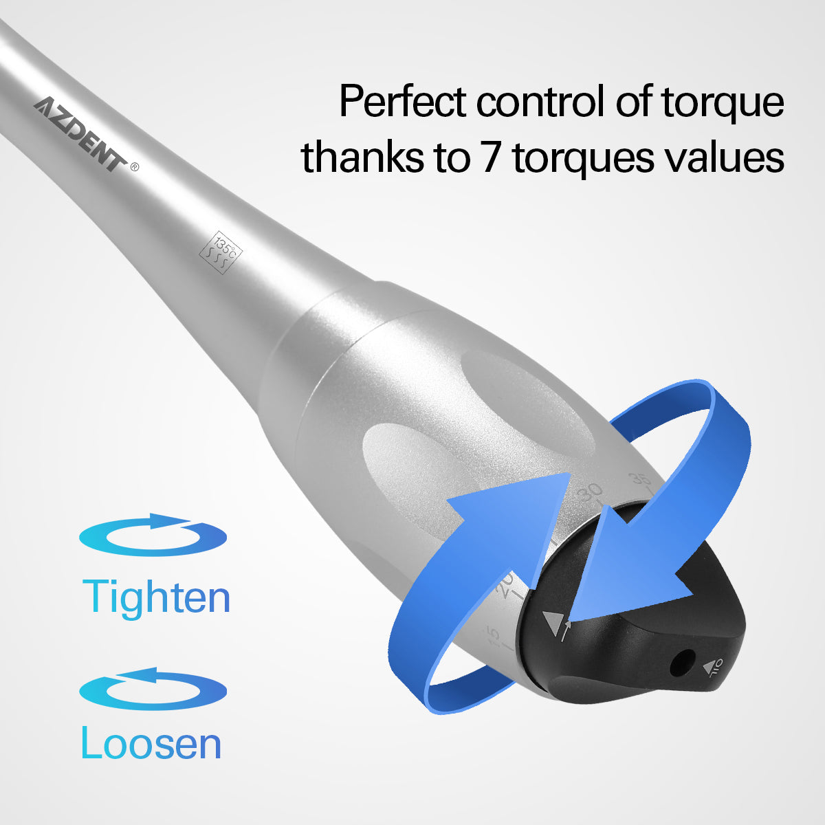 AZDENT Dental Universal Implant Torque Wrench Handpiece 2 Heads & 12 Drivers Kit