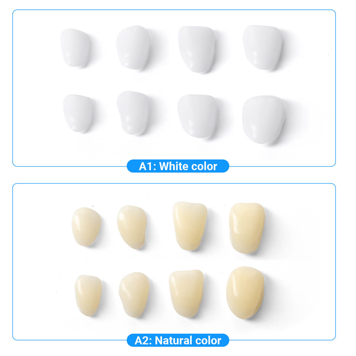 Dental Provisional Teeth Veneers Ultra-Thin Temporary Crowns for Upper Anterior A1 A2 50pcs/Bag - azdentall.com