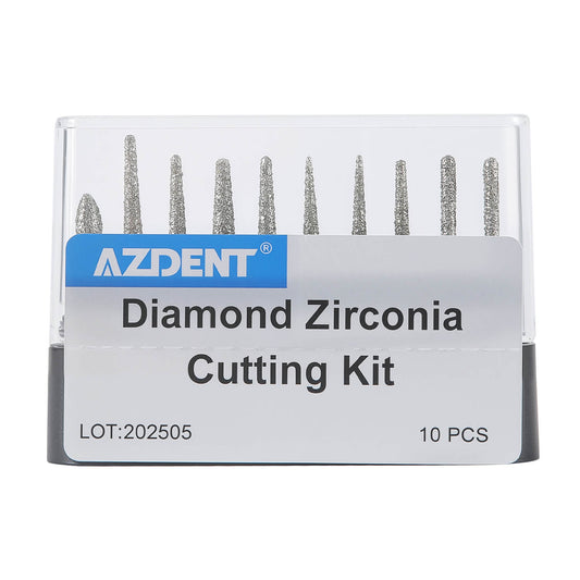 AZDENT Dental Diamond Zirconia Cutting Bur Kit FG 1.6mm 10pcs/Box - azdentall.com