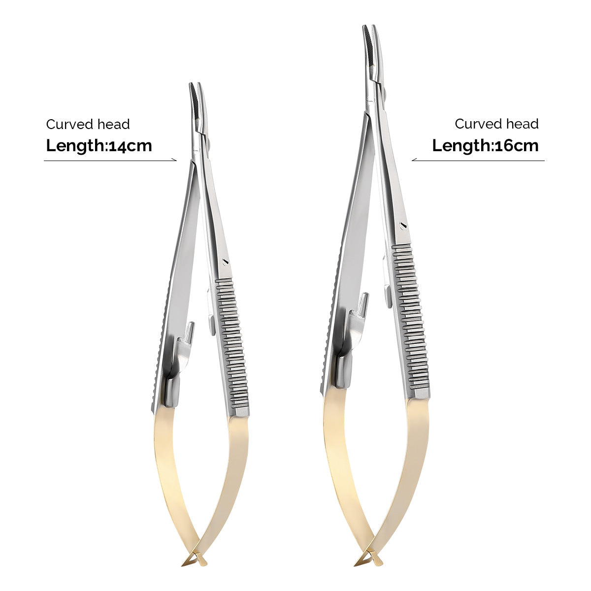 Dental Forceps Needle Holders Tweezer with Lock Straight/Curved Head 14cm/16cm - azdentall.com