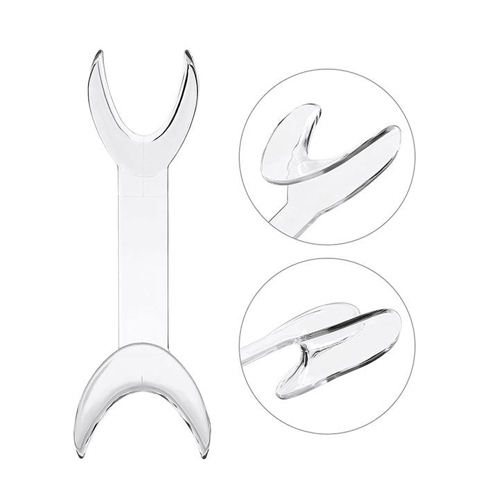 Dental T-Shape Double Head Cheek Retractors Mouth Opener Large & Small Transparent 4Pcs/Set - azdentall.com