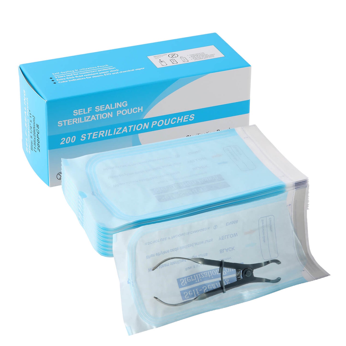 Dental Self-Sealing Sterilization Pouch 7 Sizes 200pcs/Box - azdentall.com