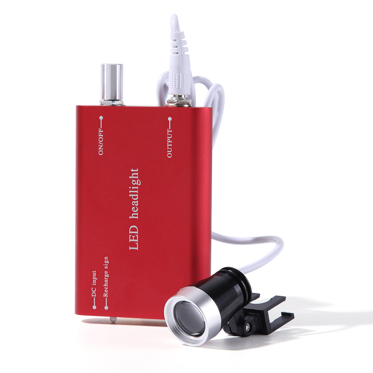 Dental Loupe 3.5X Magnification Surgical Binocular Magnifier With 3W LED Headlight Stool Red