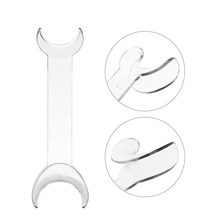 Dental T-Shape Double Head Cheek Retractors Mouth Opener Large & Small Transparent 4Pcs/Set - azdentall.com
