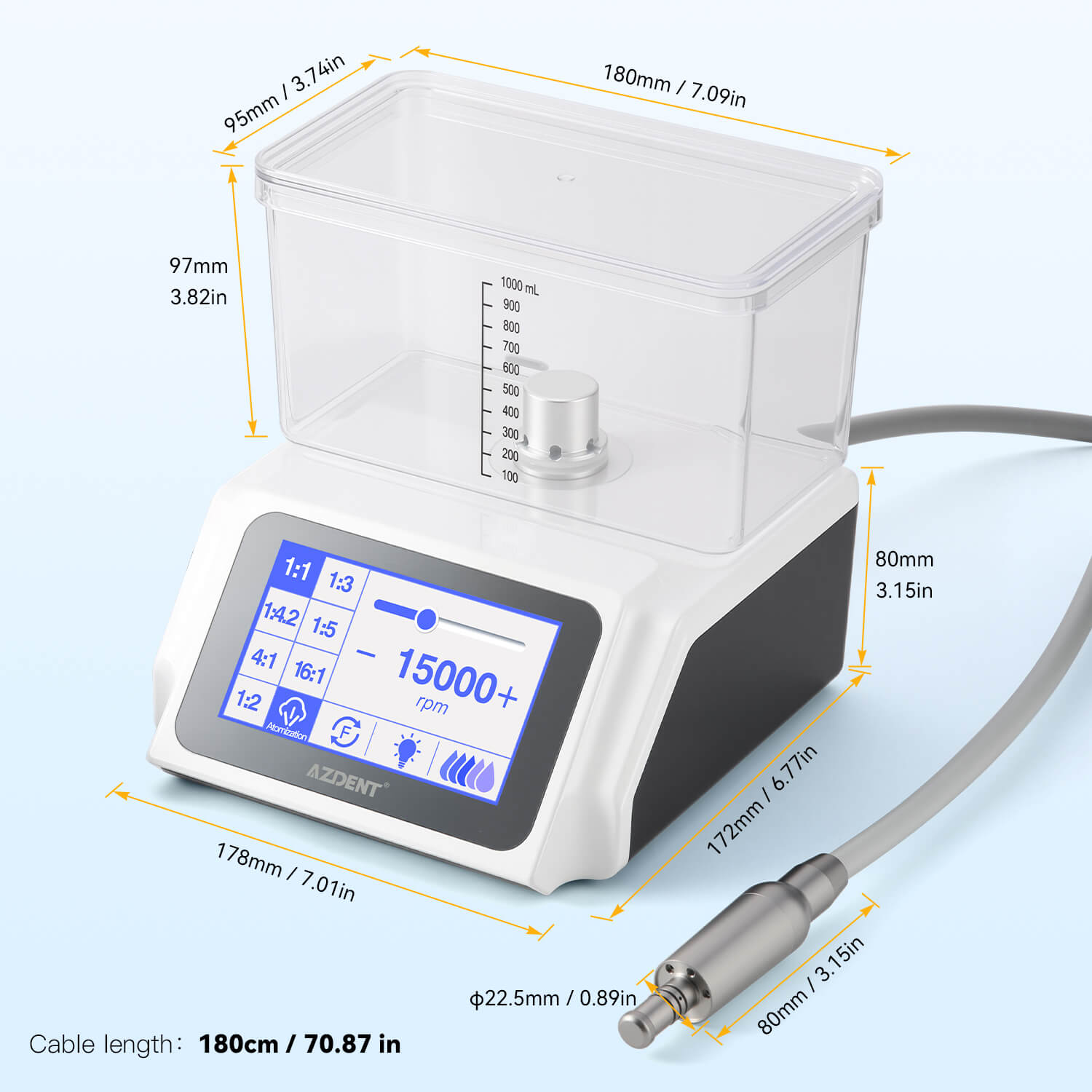 AZDENT Dental LED Electric Brushless Surgery Motor System Touch Screen with Water Supply - azdentall.com