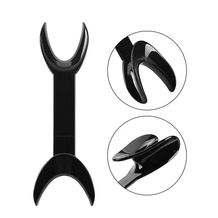 Dental T-Shape Double Head Cheek Retractors Mouth Opener Large & Small Black 4Pcs/Set - azdentall.com