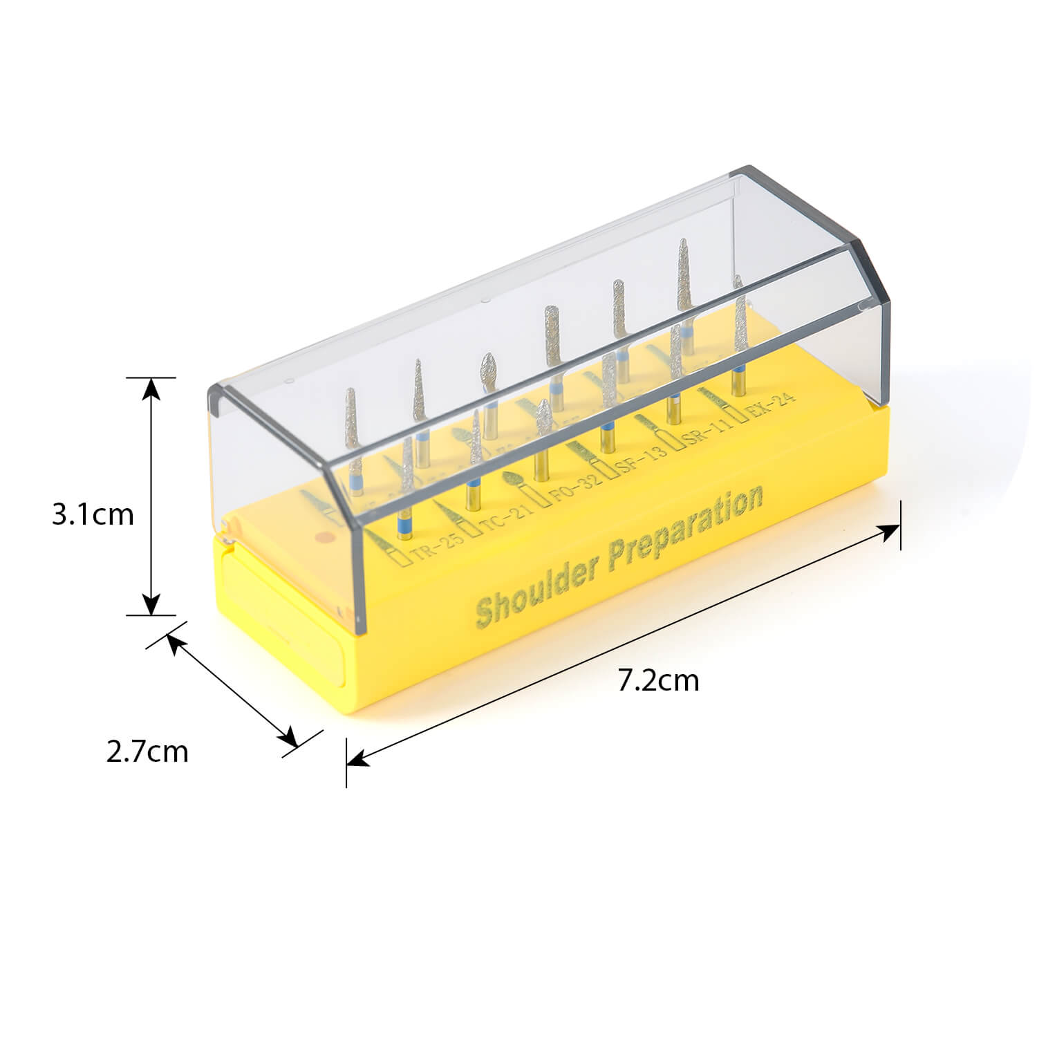 Dental Diamond Bur Shoulder Preparation Kit FG 1.6mm 12pcs/Kit - azdentall.com