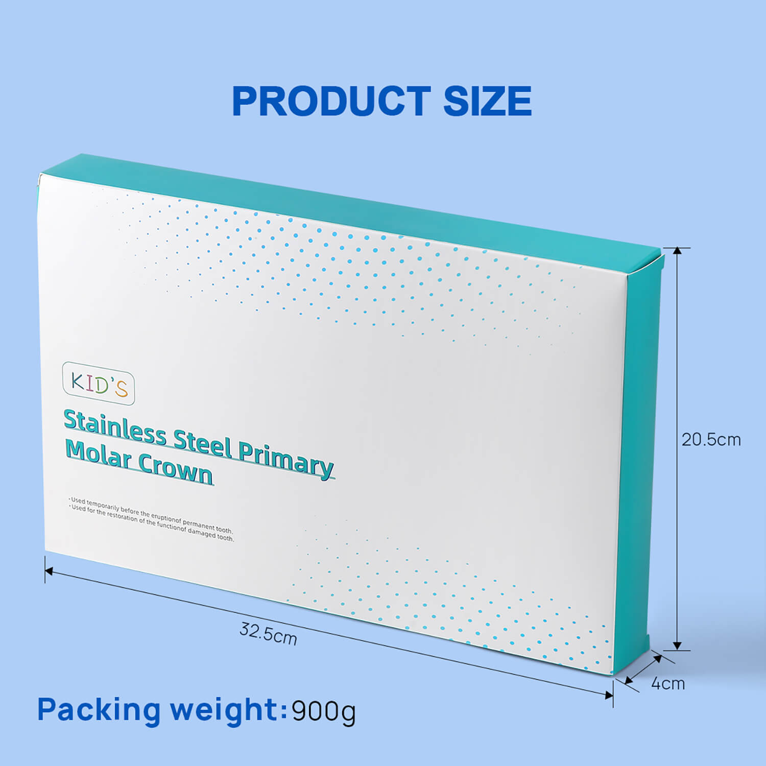 Dental Gold Primary Molar Kids Crown Teeth Stainless Steel Preformed Temporary Crowns Kit 48pcs/Box - azdentall.com