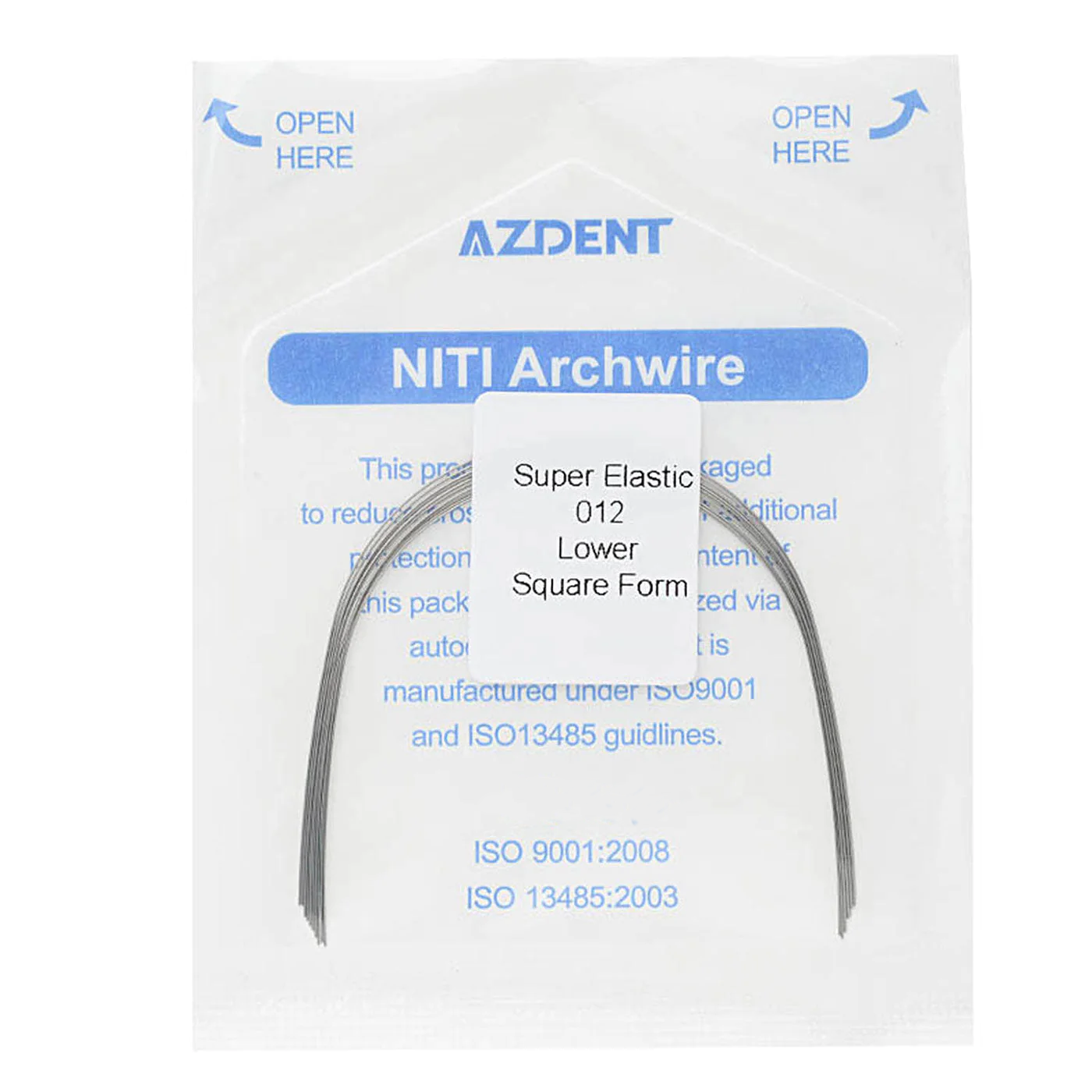 AZDENT Archwire NiTi Super Elastic Colored Coated Ovoid Round Full Size 1pcs/Pack-azdentall.com