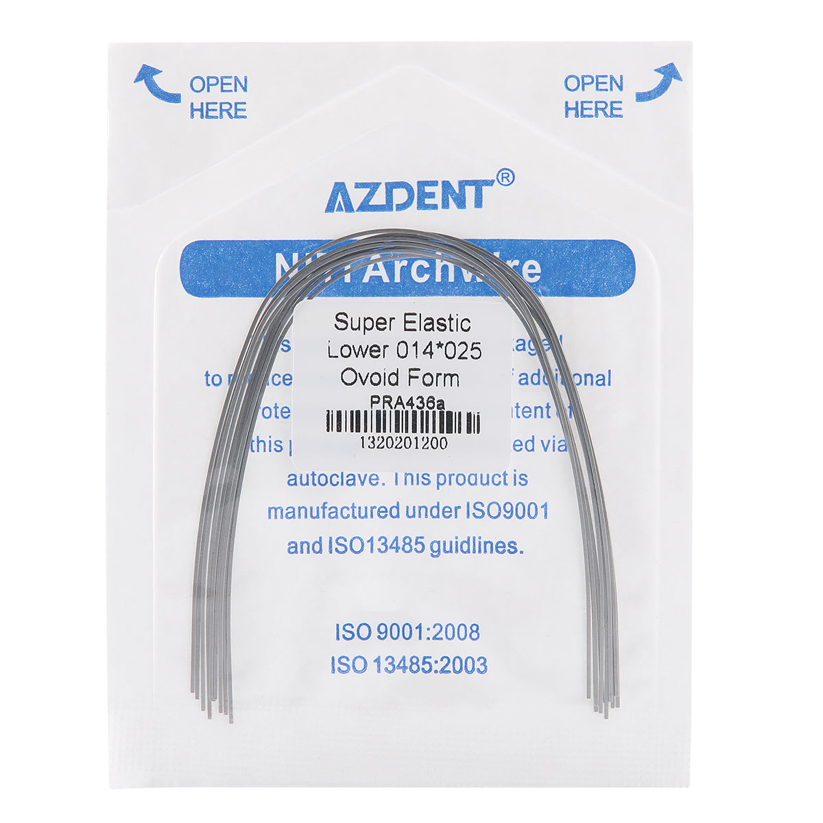 AZDENT Archwire Niti Super Elastic Ovoid Rectangular 0.014 x 0.025 Lower 10pcs/Pack - wholesale.azdentall.com