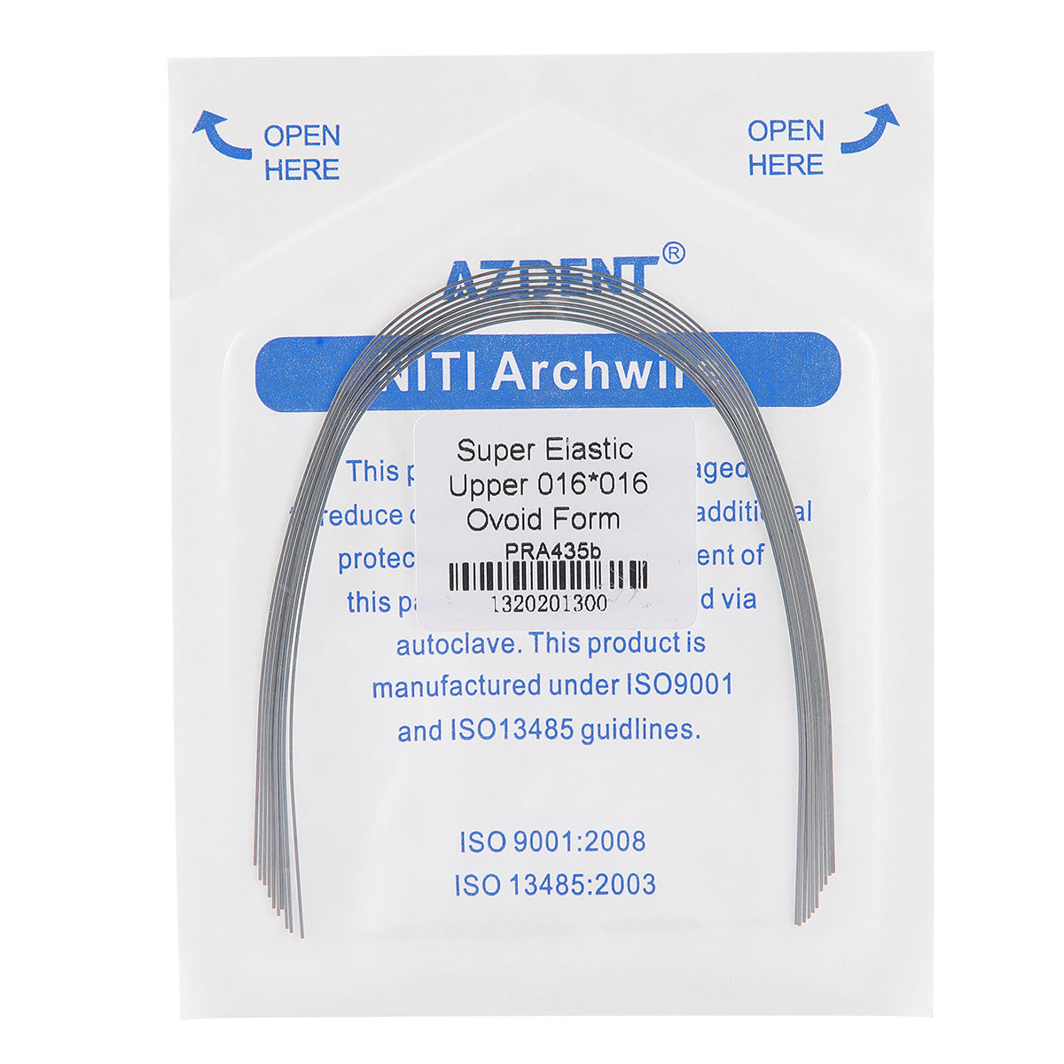 AZDENT Archwire Niti Super Elastic Ovoid Rectangular 0.016 x 0.016 Upper 10pcs/Pack - wholesale.azdentall.com