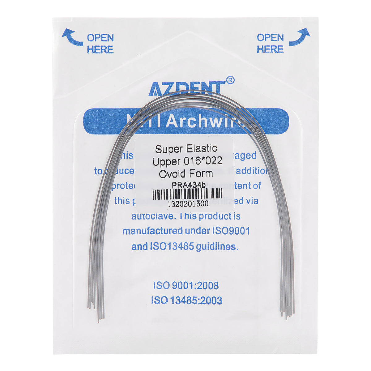 AZDENT Archwire Niti Super Elastic Ovoid Rectangular 0.016 x 0.022 Upper 10pcs/Pack - wholesale.azdentall.com