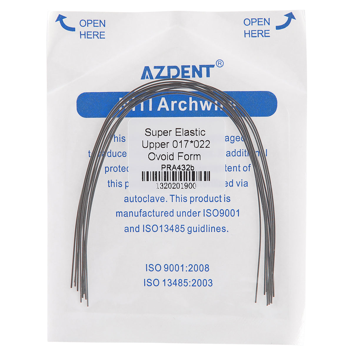 AZDENT Archwire Niti Super Elastic Ovoid Rectangular 0.017 x 0.022 Upper 10pcs/Pack - wholesale.azdentall.com