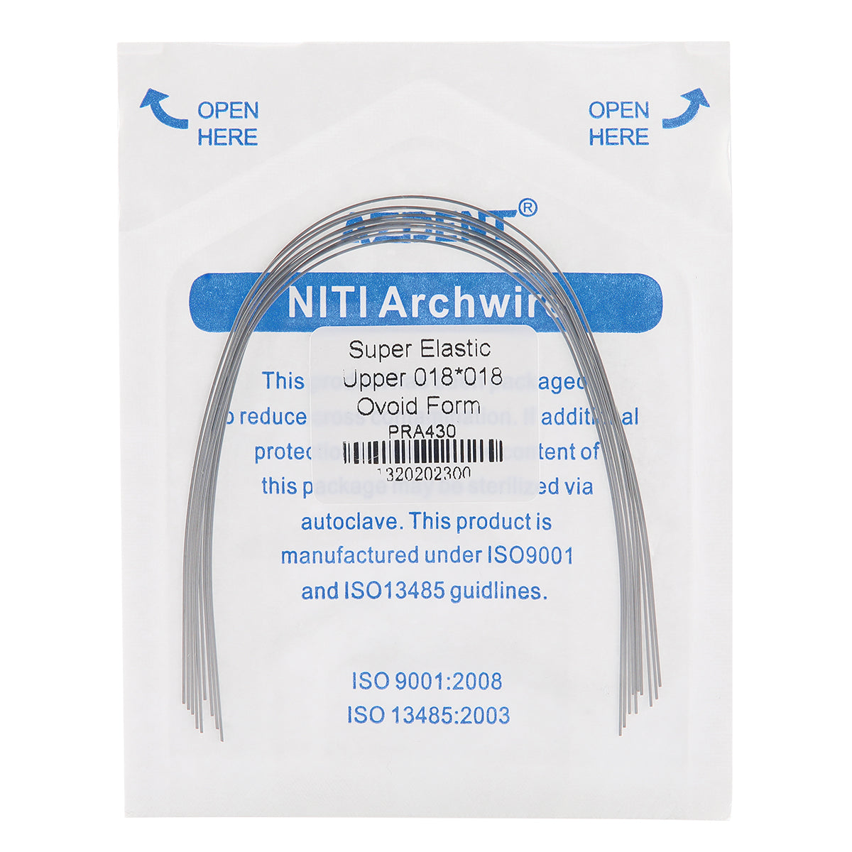 AZDENT Archwire Niti Super Elastic Ovoid Rectangular 0.018 x 0.018 Upper 10pcs/Pack - wholesale.azdentall.com
