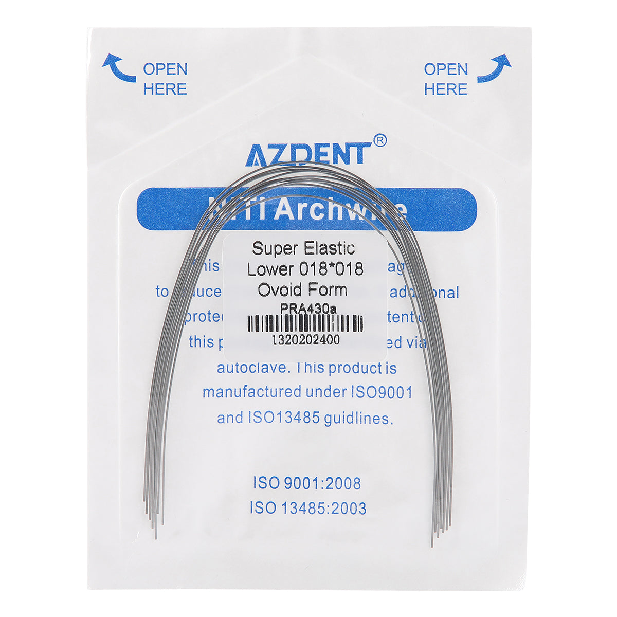 AZDENT Archwire Niti Super Elastic Ovoid Rectangular 0.018 x 0.018 Lower 10pcs/Pack - wholesale.azdentall.com