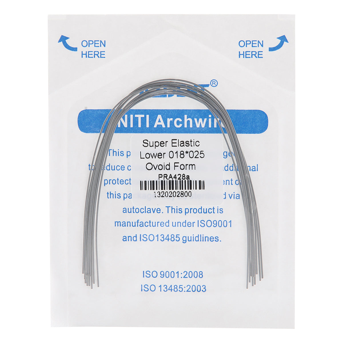 AZDENT Archwire Niti Super Elastic Ovoid Rectangular 0.018 x 0.025 Lower 10pcs/Pack - wholesale.azdentall.com