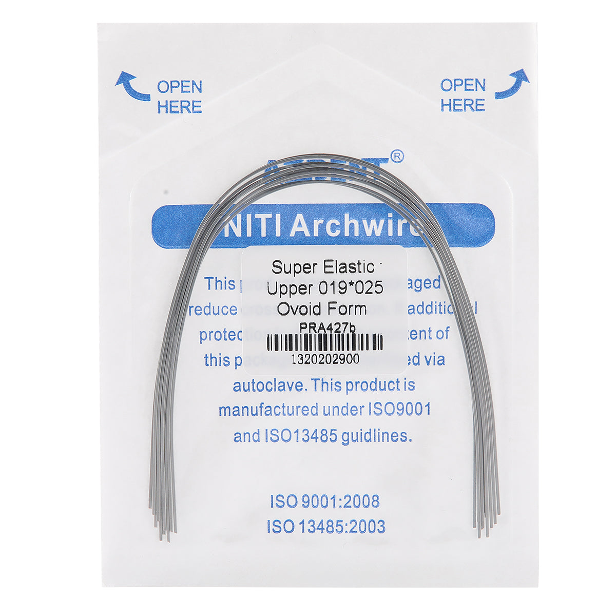 AZDENT Archwire Niti Super Elastic Ovoid Rectangular 0.019 x 0.025 Upper 10pcs/Pack - wholesale.azdentall.com