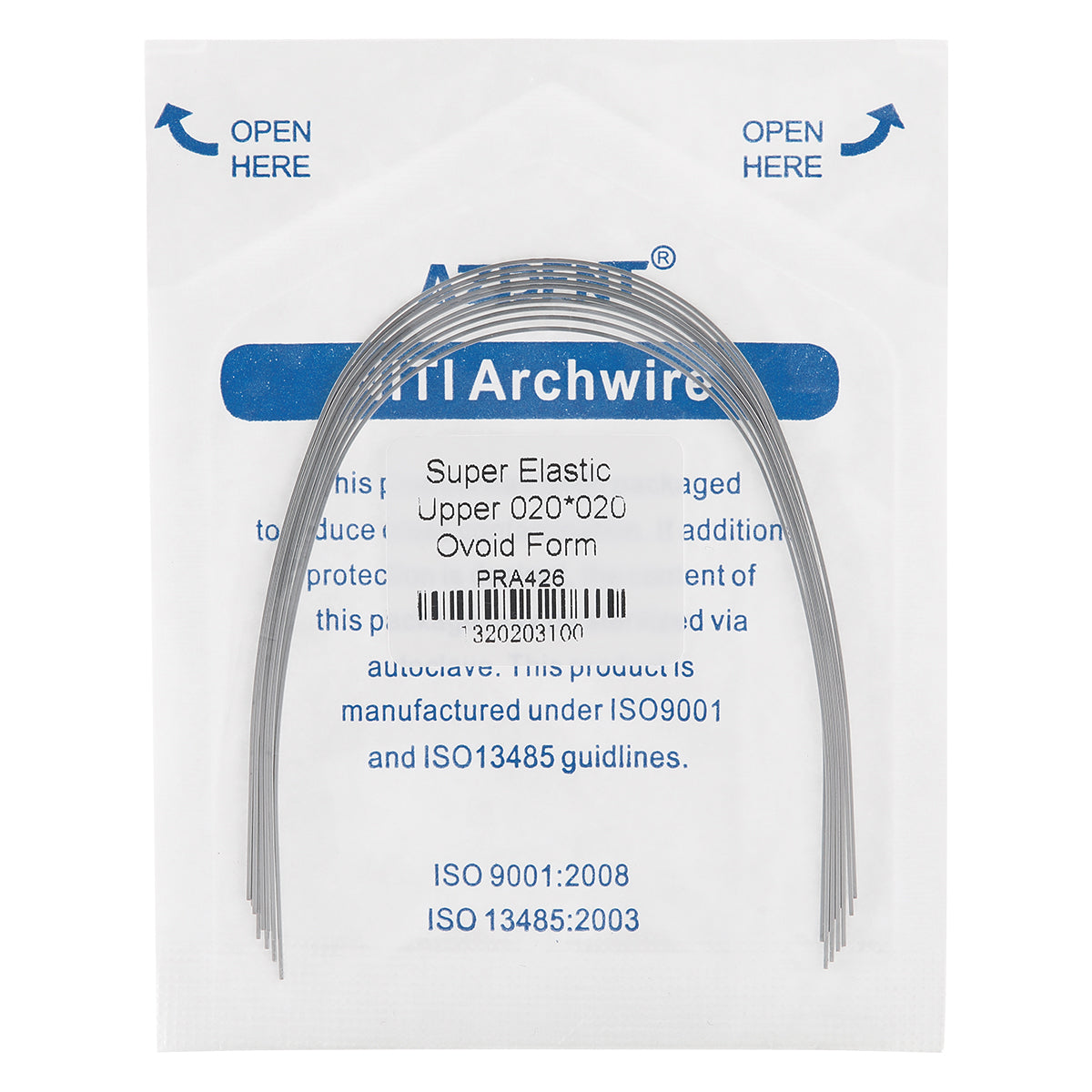 AZDENT Archwire Niti Super Elastic Ovoid Rectangular 0.020 x 0.020 Upper 10pcs/Pack - wholesale.azdentall.com