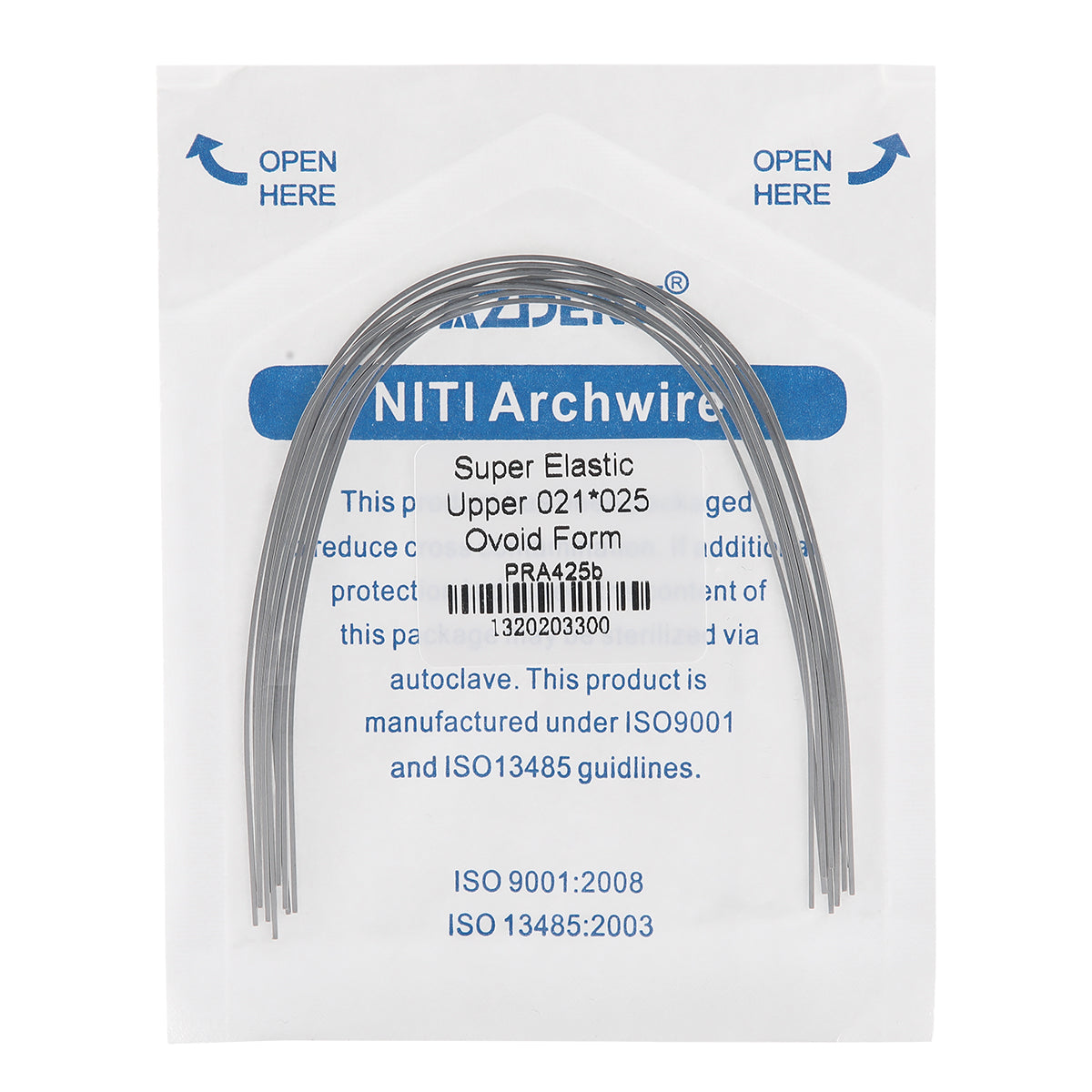 AZDENT Archwire Niti Super Elastic Ovoid Rectangular 0.021 x 0.025 Upper 10pcs/Pack - wholesale.azdentall.com