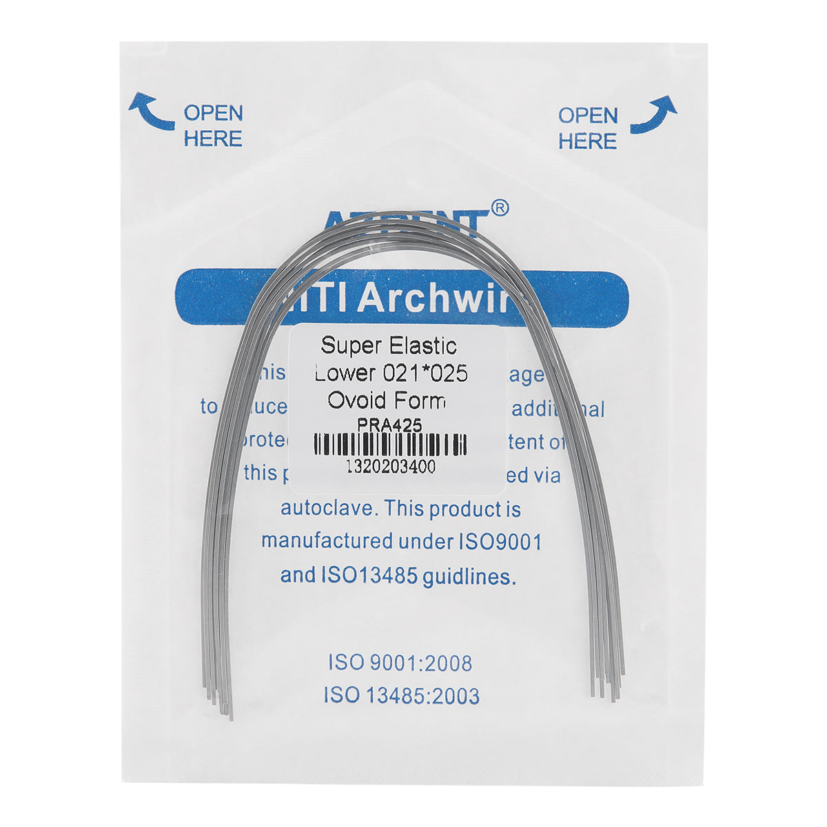 AZDENT Archwire Niti Super Elastic Ovoid Rectangular 0.021 x 0.025 Lower 10pcs/Pack - wholesale.azdentall.com