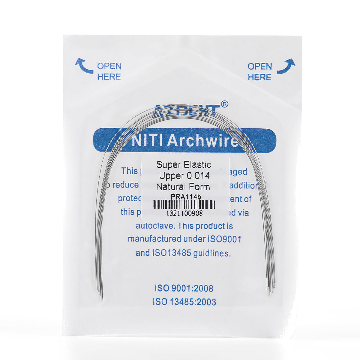AZDENT Archwire NiTi Super Elastic Ovoid Round 0.014 Upper 10pcs/Pack - wholesale.azdentall.com