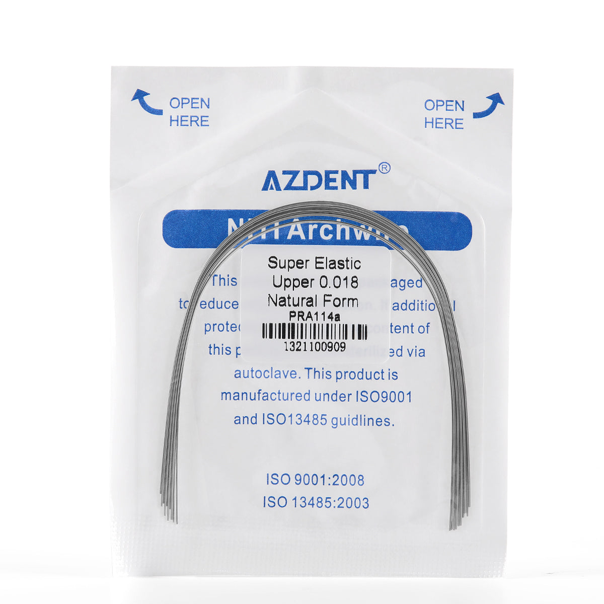 AZDENT Archwire NiTi Super Elastic Ovoid Round 0.018 Upper 10pcs/Pack - wholesale.azdentall.com