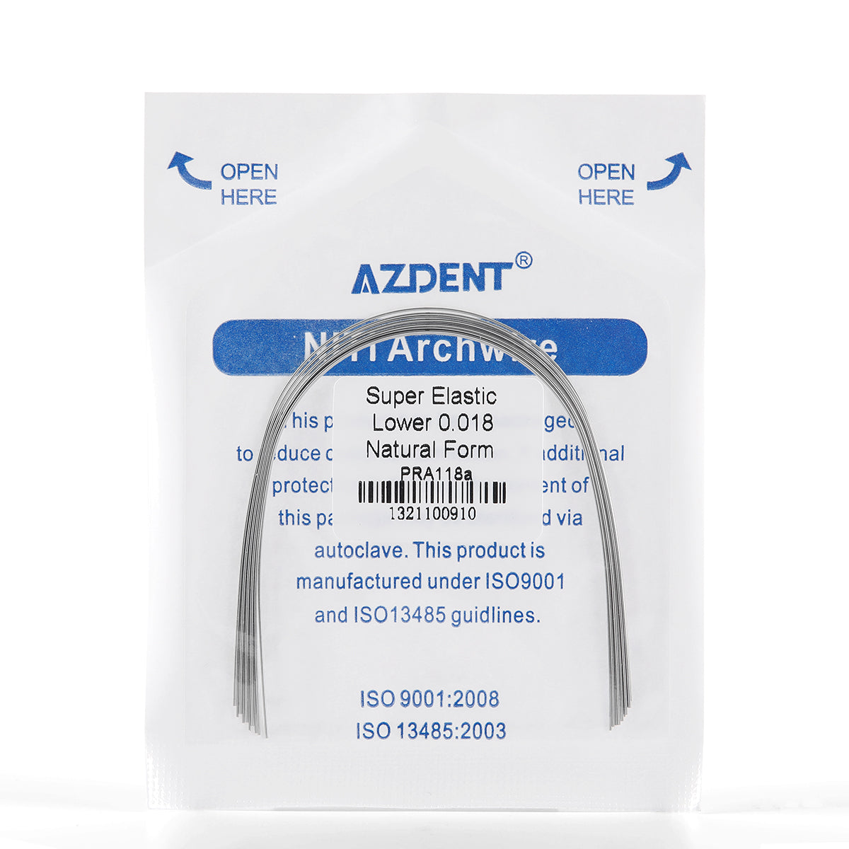 AZDENT Archwire NiTi Super Elastic Ovoid Round 0.018 Lower 10pcs/Pack - wholesale.azdentall.com