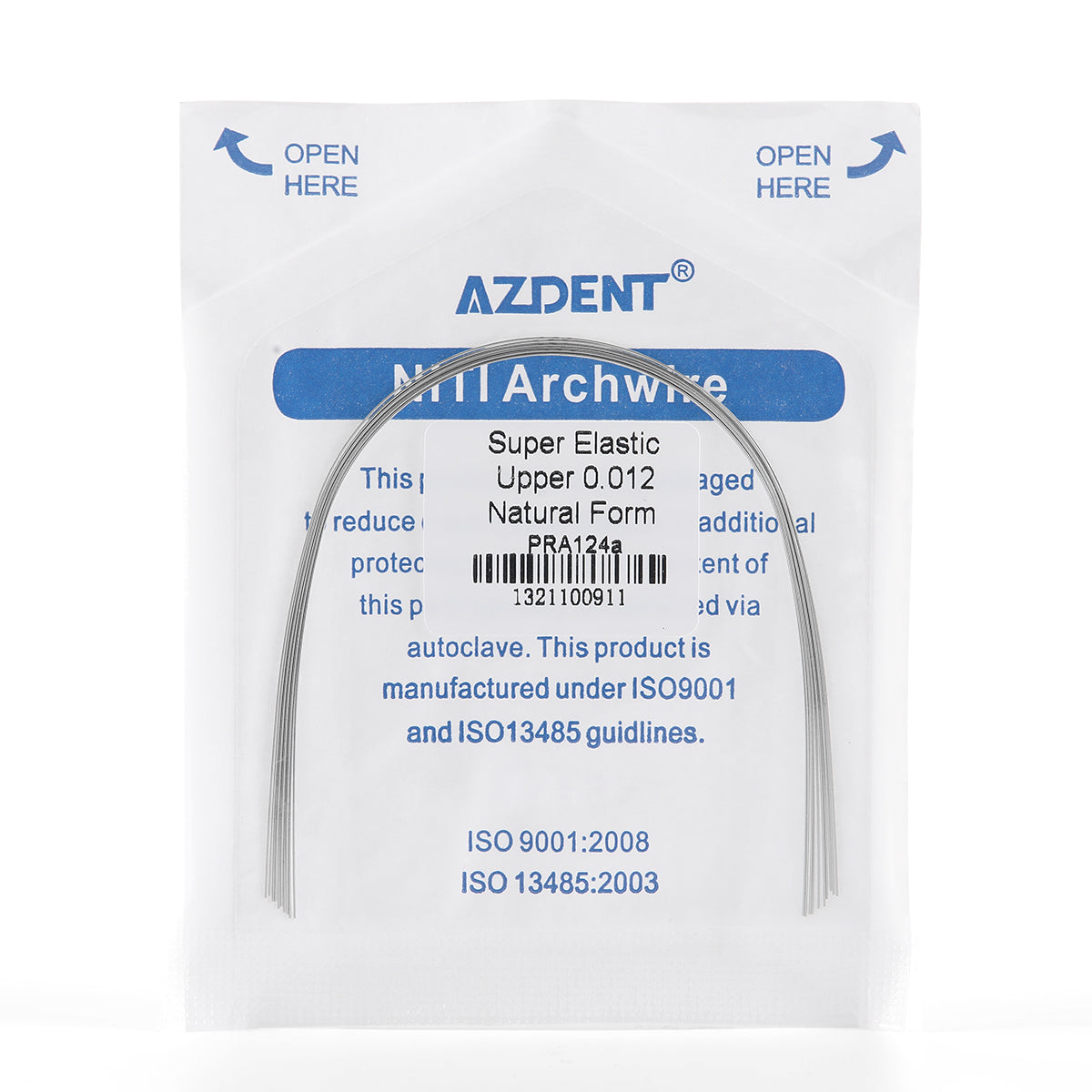 AZDENT Archwire NiTi Super Elastic Ovoid Round 0.012 Upper/Lower 10pcs/Pack - wholesale.azdentall.com