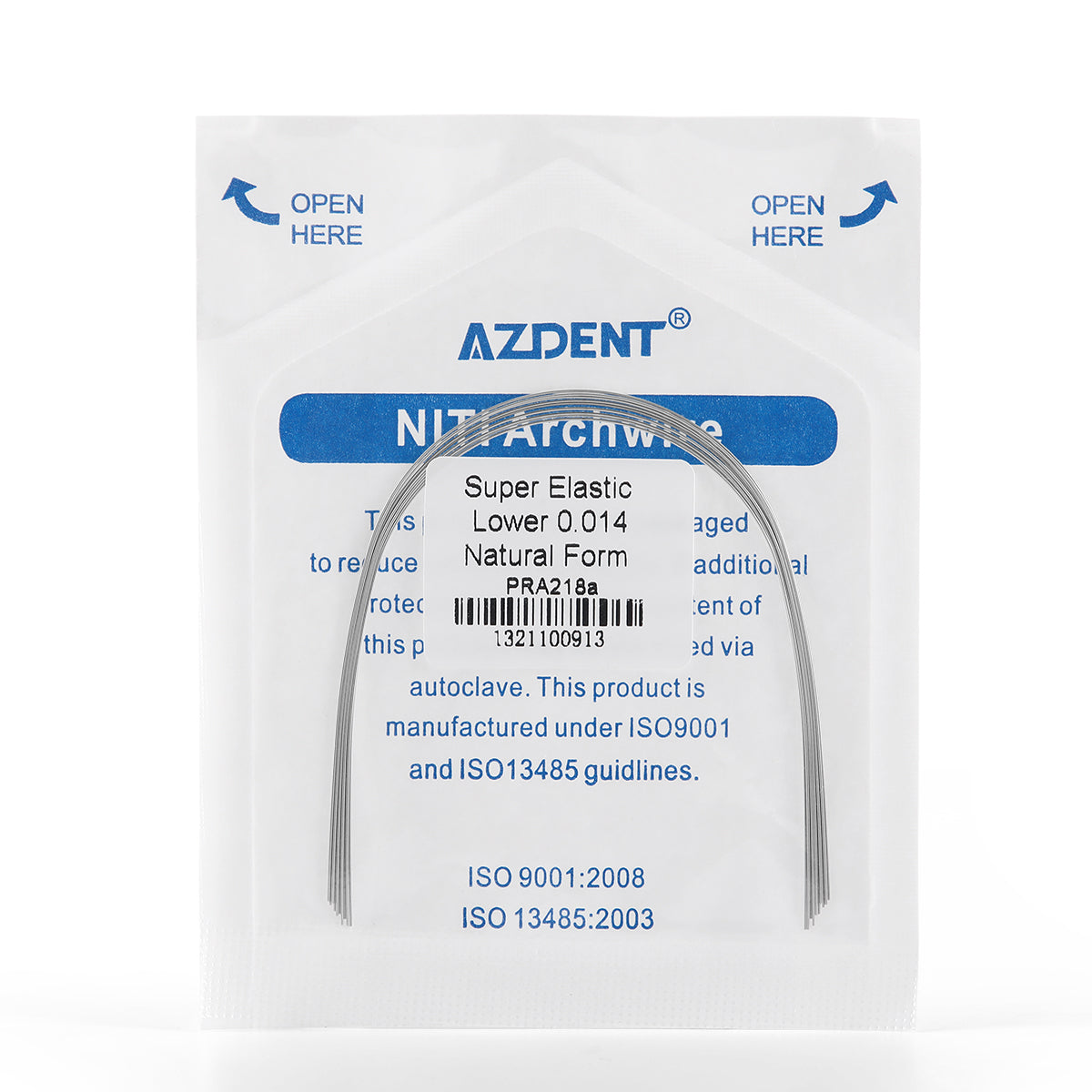 AZDENT Archwire NiTi Super Elastic Ovoid Round 0.014 Lower 10pcs/Pack - wholesale.azdentall.com