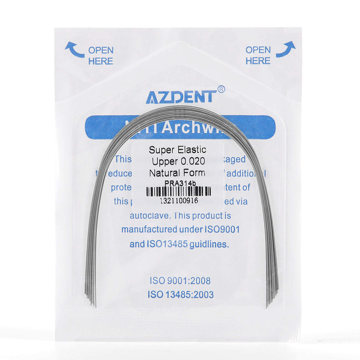 AZDENT Archwire NiTi Super Elastic Ovoid Round 0.020 Upper 10pcs/Pack - wholesale.azdentall.com
