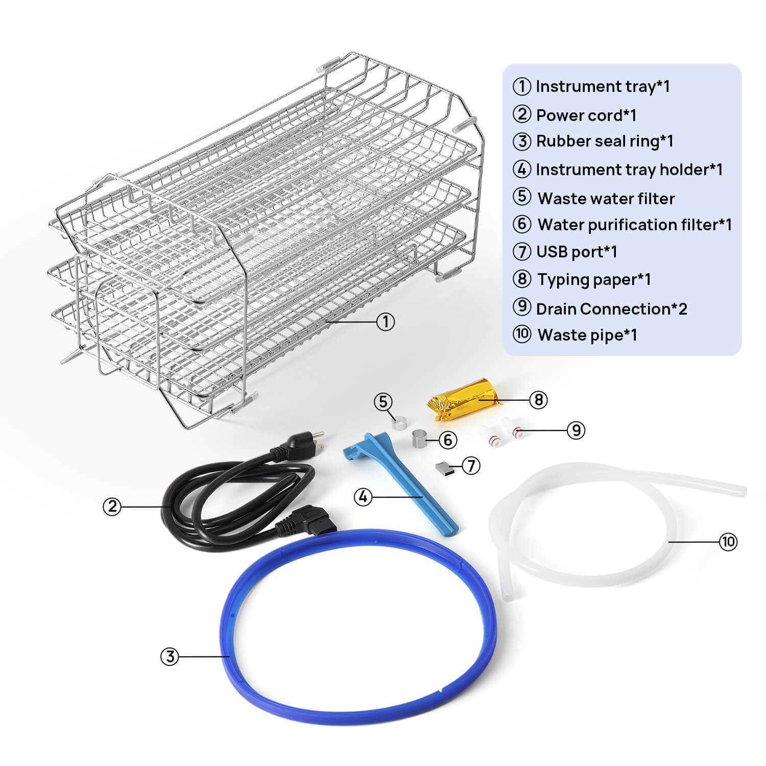 Dental 22L Autoclave Steam Sterilizer LCD Built-in Printer Table Top Class B Dry Function - azdentall.com