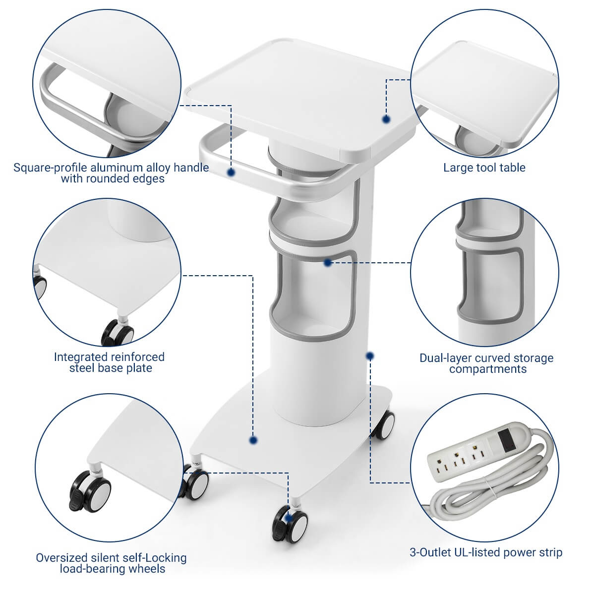 Dental Multi-Function Trolley Cart GM-1 Compact Model - azdentall.com