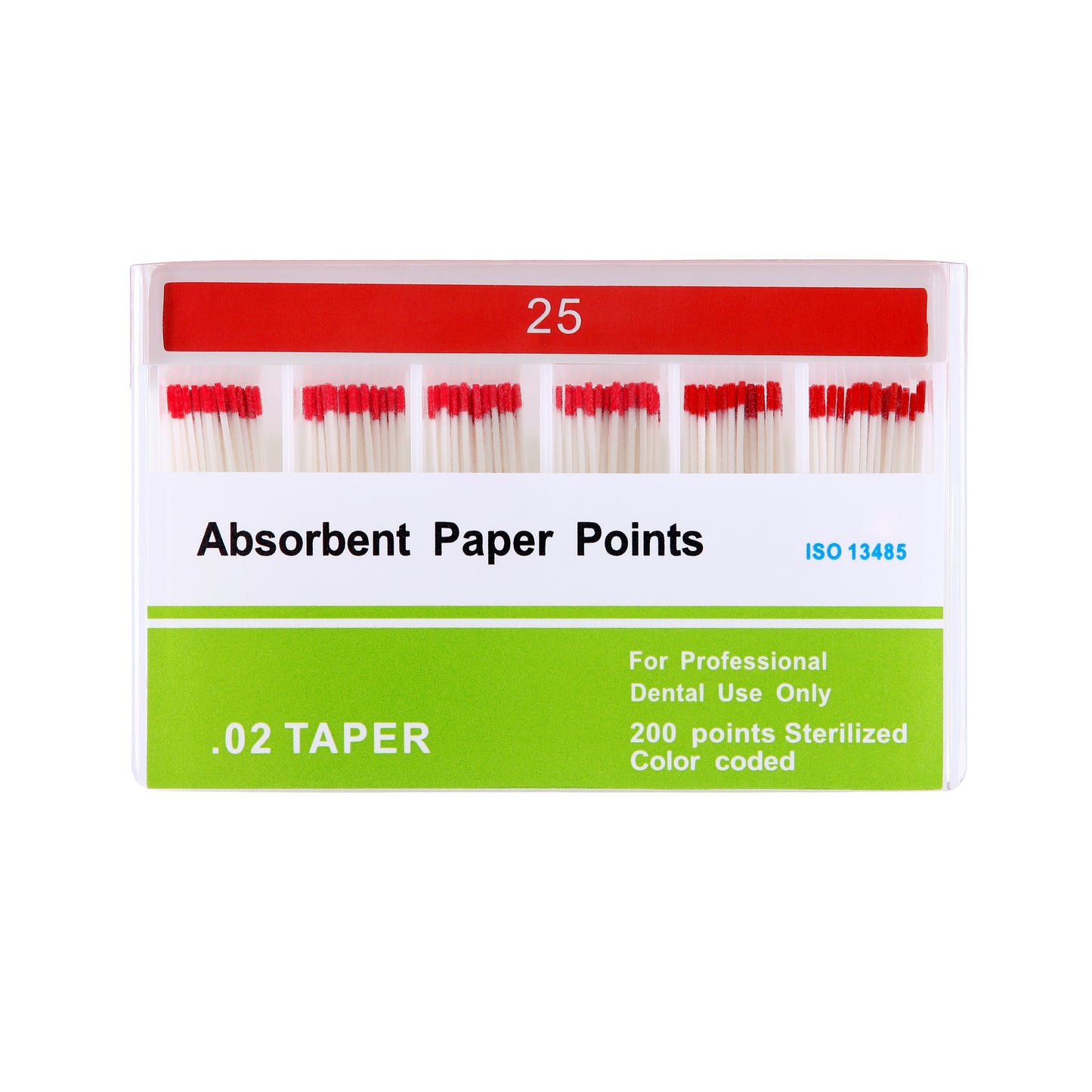 Absorbent Paper Points #15-80 Taper Size 0.02 Color Coded 8 Models 200/Box