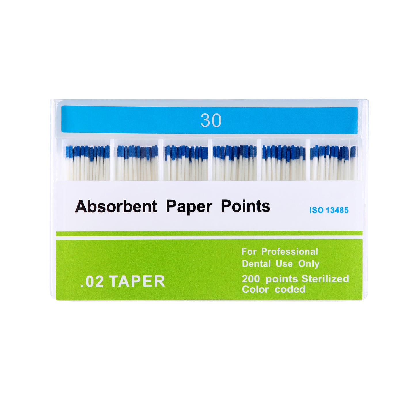 Absorbent Paper Points #15-80 Taper Size 0.02 Color Coded 8 Models 200/Box