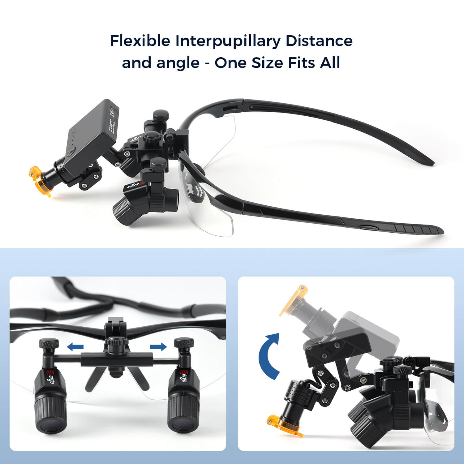 Dental Magnification Medical Surgical Binocular Loupes 3.0X-6.0X with LED Head Light - azdentall.com