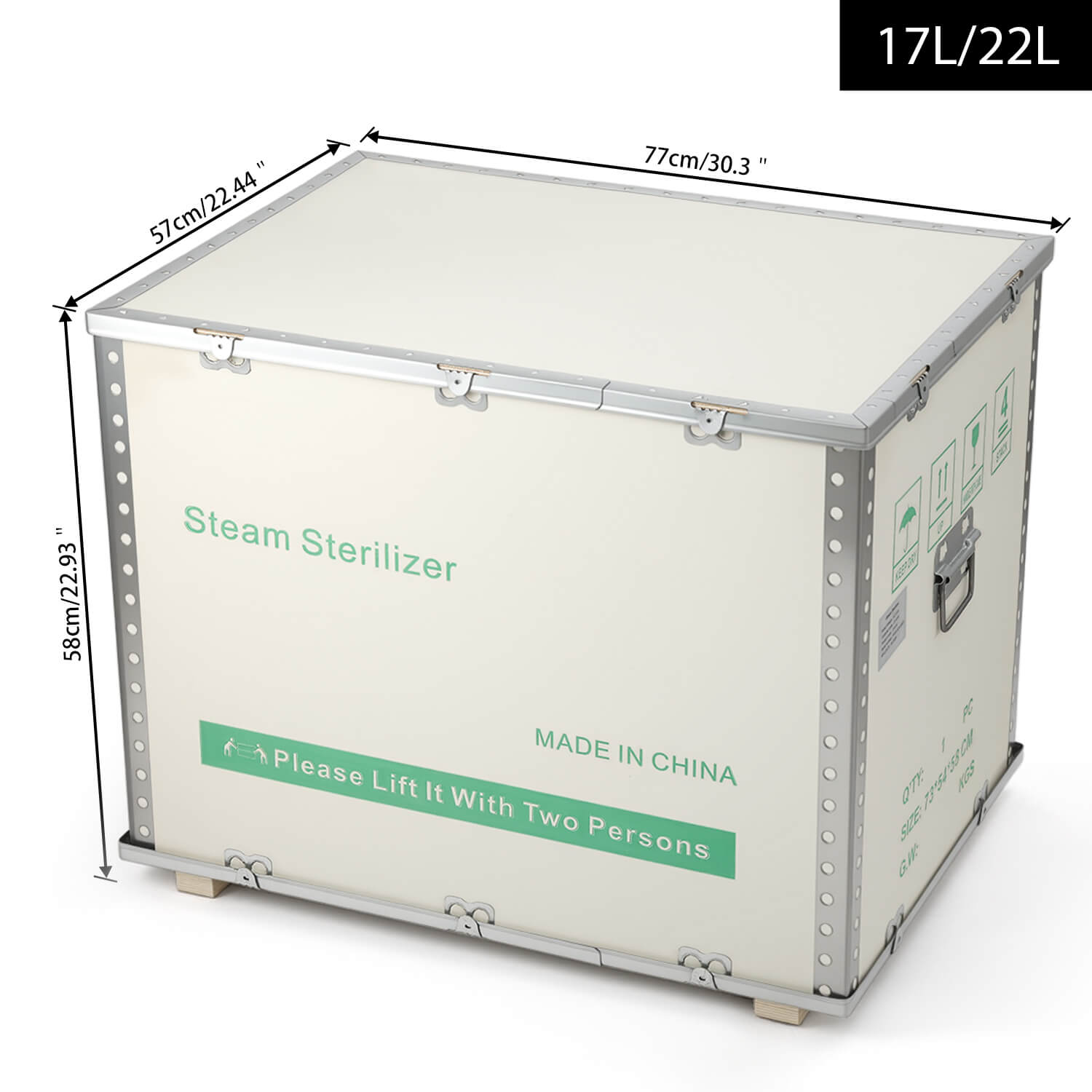 Dental 22L Autoclave Steam Sterilizer LCD Built-in Printer Table Top Class B Dry Function - azdentall.com