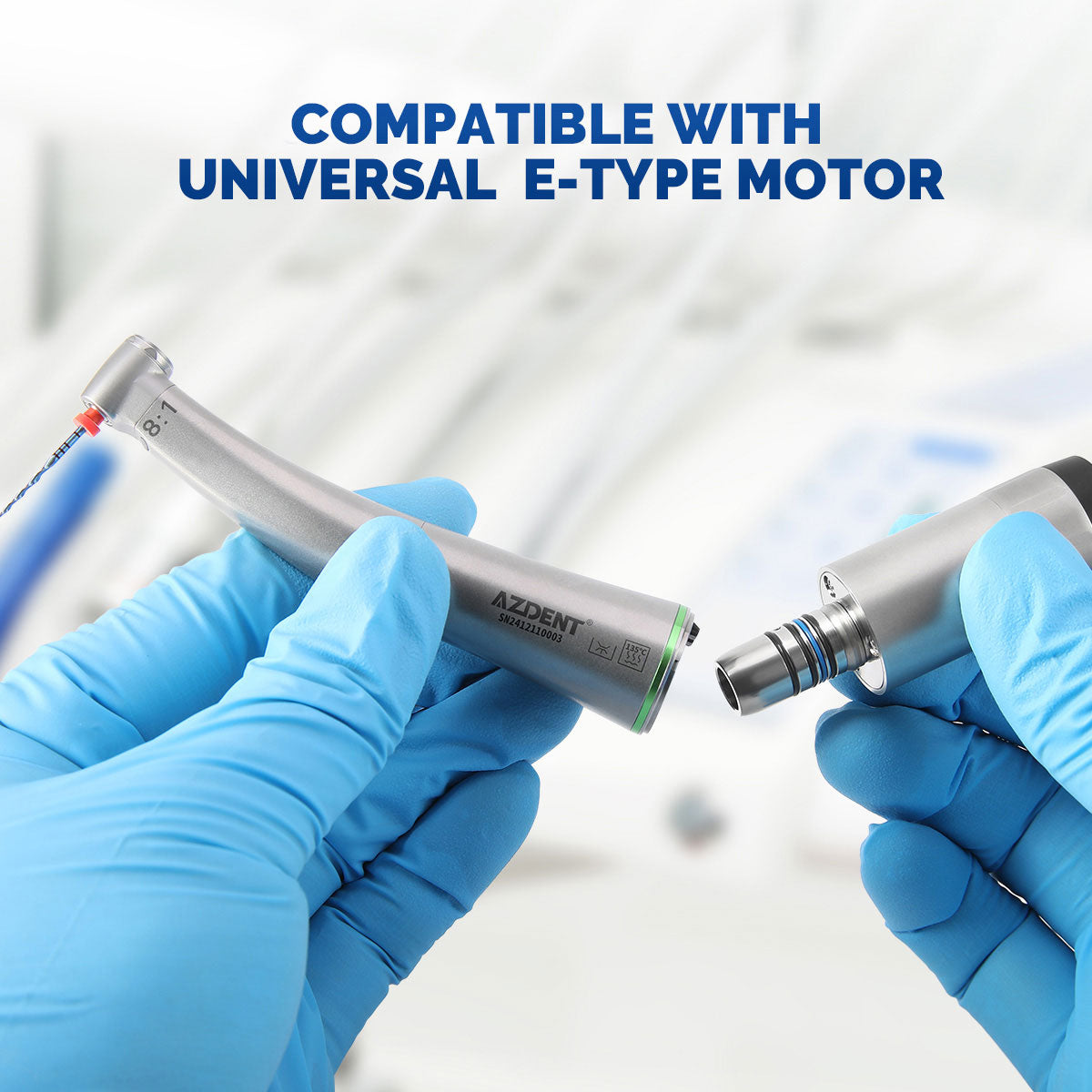 AZDENT Dental Mini 8:1 Contra Angle Fiber Optic Low Speed Handpiece - azdentall.com