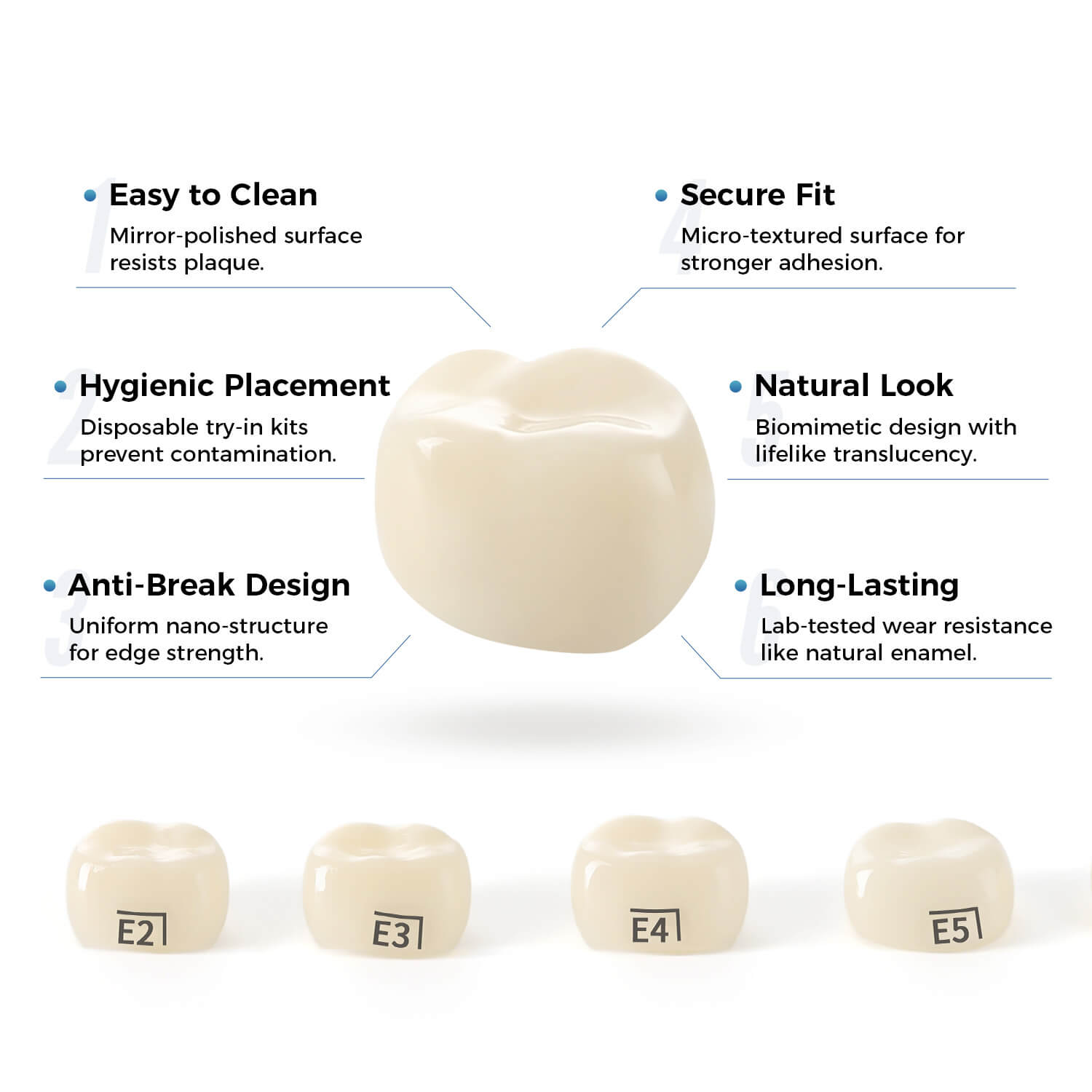 Dental Zirconia Crowns Kit for Kids Posterior Teeth Primary Molar Crowns 48pcs/Box - azdentall.com