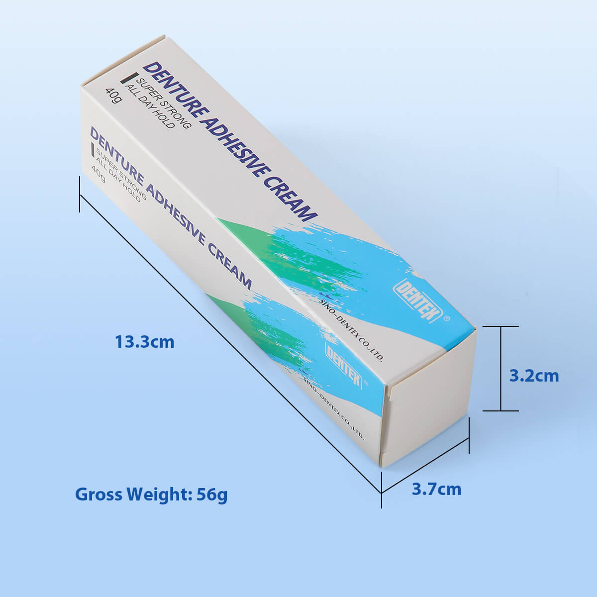 Denture Adhesive Cream 40g All Day Hold Non-Zinc Formula False Teeth Glue