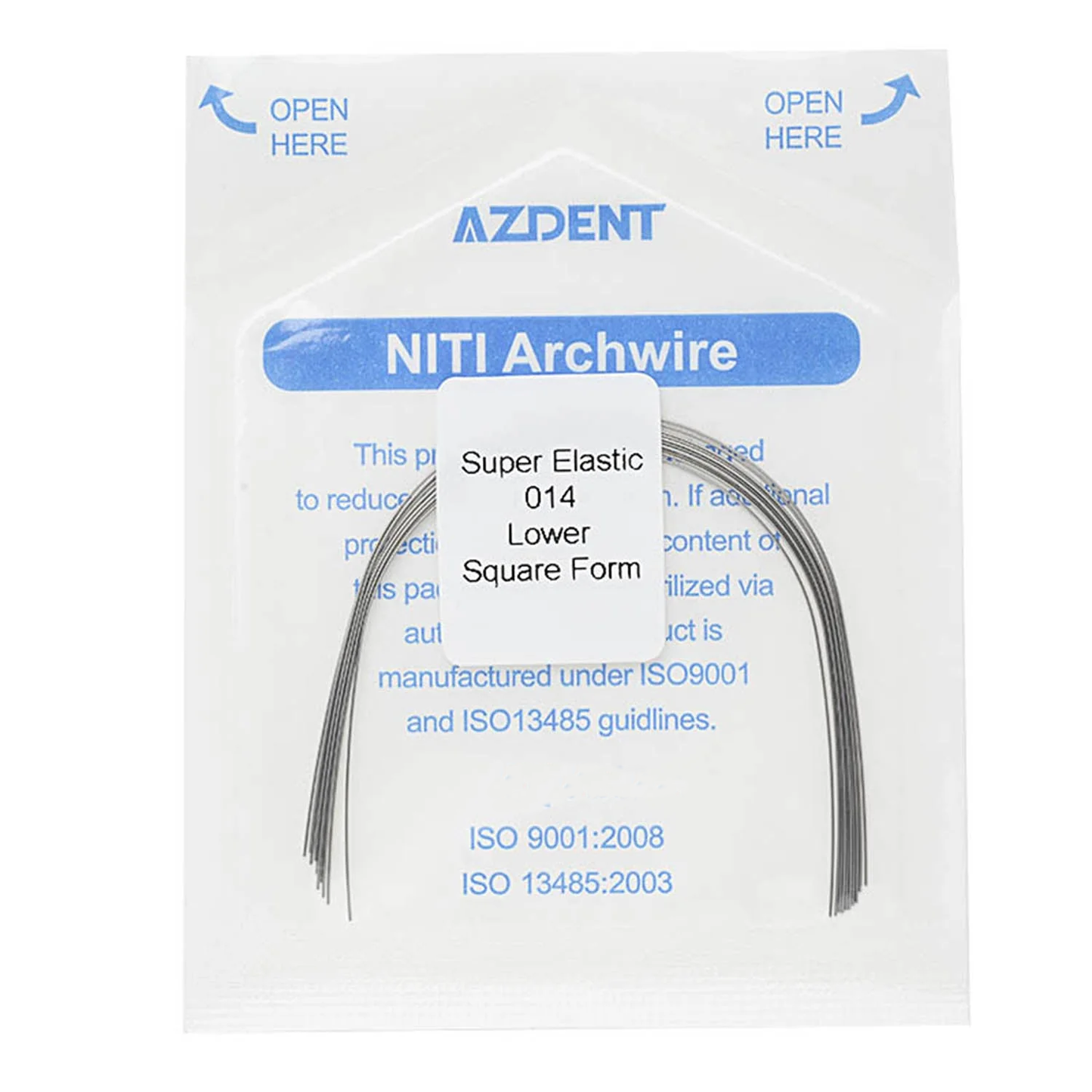 AZDENT Archwire NiTi Super Elastic Colored Coated Ovoid Round Full Size 1pcs/Pack-azdentall.com