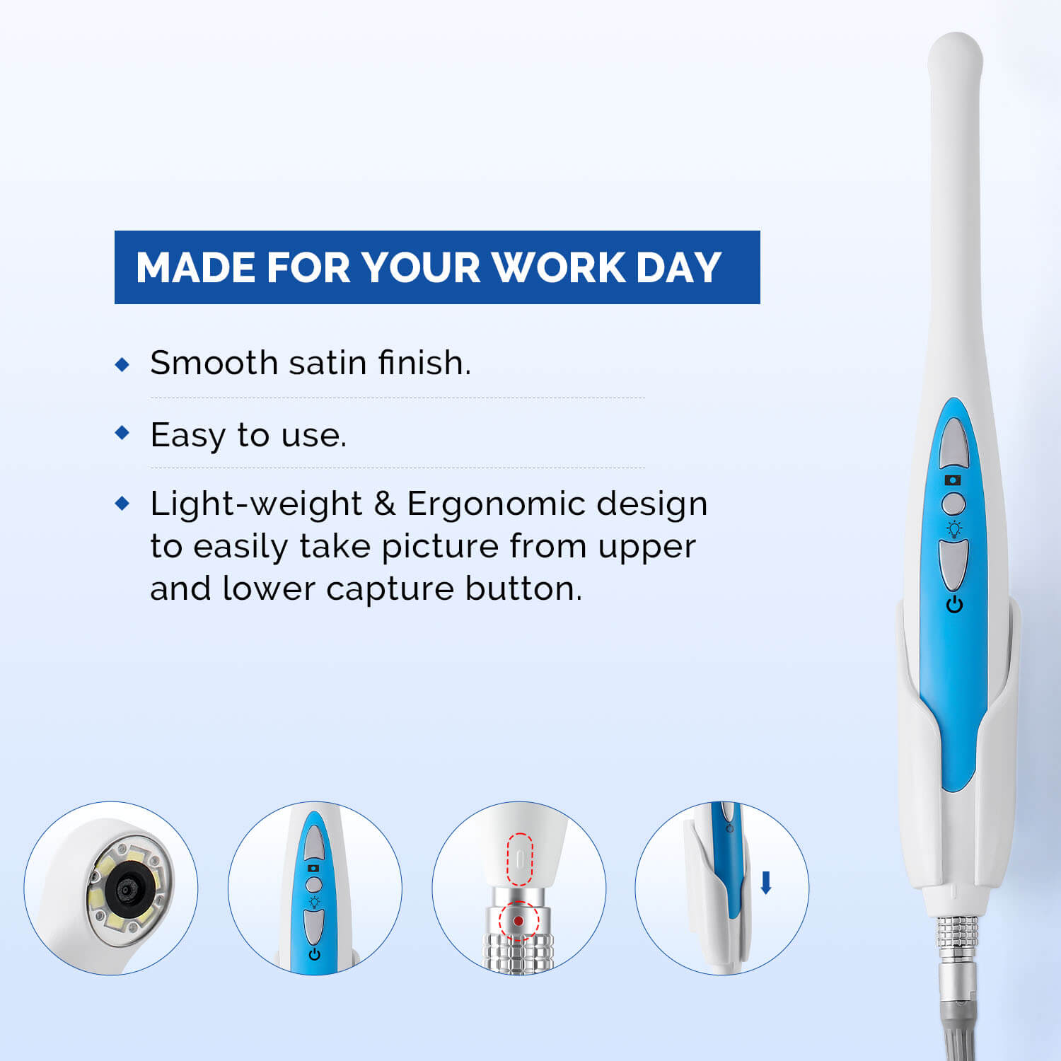 Dental USB Digital HD Intraoral Camera 6 LED White Lights AF Auto-focus - azdentall.com