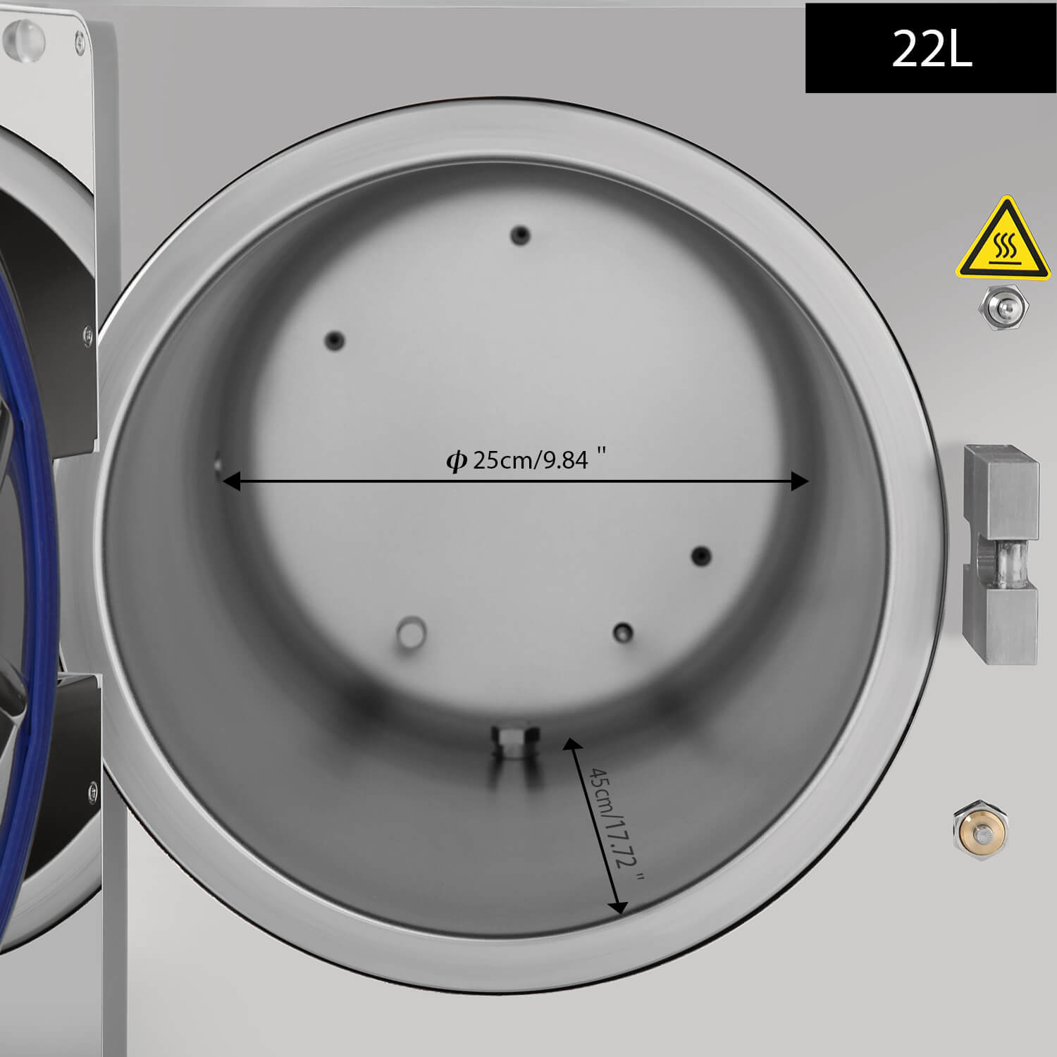 Dental 22L Autoclave Steam Sterilizer LCD Built-in Printer Table Top Class B Dry Function - azdentall.com