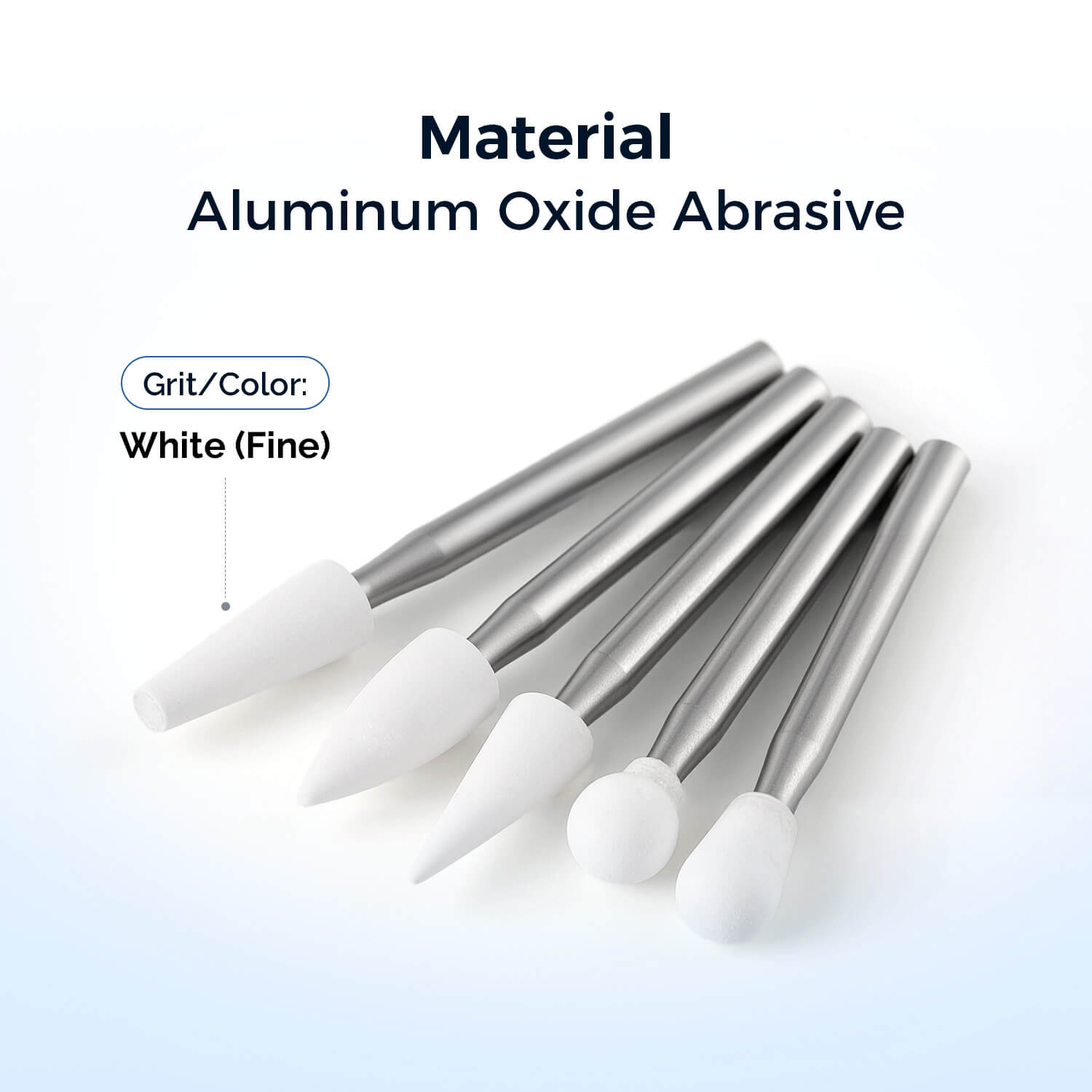 Dental Polishing White Stones FG Mixed Shapes 5pcs/Set - azdentall.com