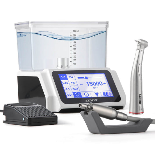 AZDENT LED Electric Brushless Surgery Motor System + 1:5 LED Electric Contra Angle Handpiece - azdentall.com