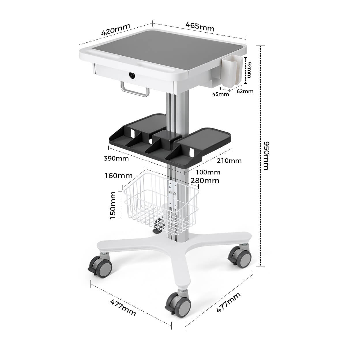 Dental Multi-Function Trolley Cart RC-1 Standard Model - azdentall.com